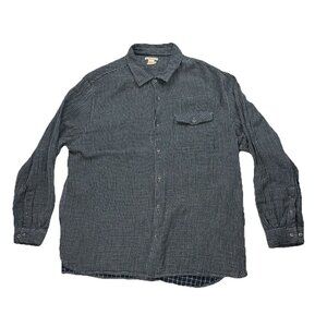 Carbon 2 Cobalt Mens XL Blue Black Plaid Flannel Long Sleeve Button Up Shirt